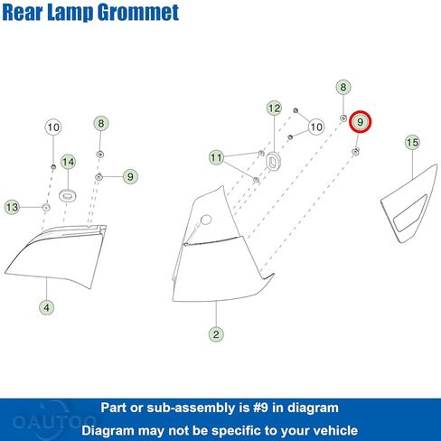 OAUTOO 20pcs Rear Lamp Grommet with Sealer 1104926-00-B for Tesla Model 3 Model Y in Saudi Arabia