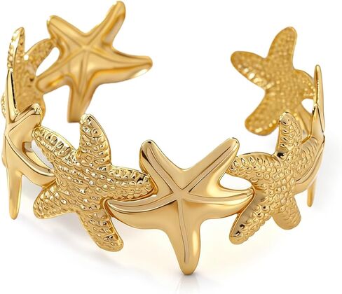 Long tiantian Starfish Bracelet Beach Bracelets Sea Star Gold Starfish Boho Summer Ocean Jewelry Tropical Vacation Gifts in Saudi Arabia