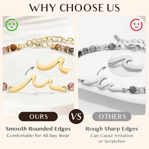 Inspirational Wave Bracelet Gifts for Women - Healing Natural Stone Bracelet for Women - Mohters Day Birthday Christmas Graduation Gifts for Friend Sister Bestie Mom Daughter Niece Grandma in Saudi Arabia