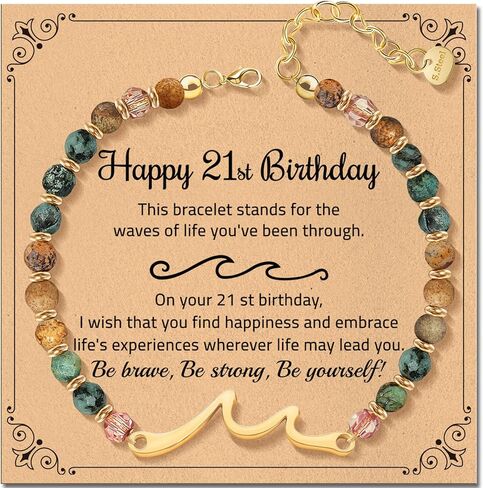 Inspirational Wave Bracelet Gifts for Women - Healing Natural Stone Bracelet for Women - Mohters Day Birthday Christmas Graduation Gifts for Friend Sister Bestie Mom Daughter Niece Grandma in Saudi Arabia