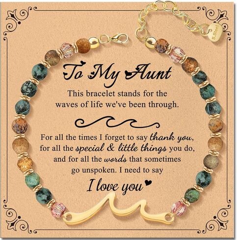 Inspirational Wave Bracelet Gifts for Women - Healing Natural Stone Bracelet for Women - Mohters Day Birthday Christmas Graduation Gifts for Friend Sister Bestie Mom Daughter Niece Grandma in Saudi Arabia