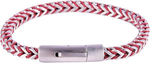 Stainless Steel Silver Tone Braided Cord Bracelet in Saudi Arabia