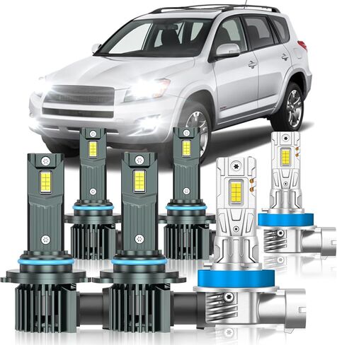 متوافق مع مصابيح الضباب Toyota RAV4 2016-2019، مجموعة مصابيح الضباب ذات الشعاع العالي والمنخفض، 800% فائقة السطوع 6000K أبيض بارد، التوصيل والتشغيل، عبوة من 4 قطع in Kuwait