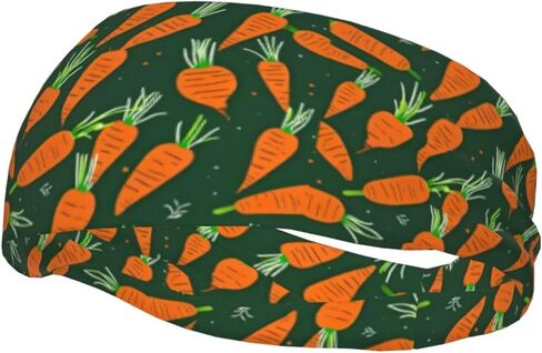 Happy Carrot Print Sports Sweatband Moisture Wicking Headband for Running Yoga Fitness Unisex in Saudi Arabia