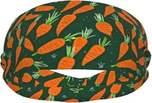 Happy Carrot Print Sports Sweatband Moisture Wicking Headband for Running Yoga Fitness Unisex in Saudi Arabia