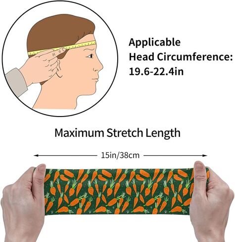Happy Carrot Print Sports Sweatband Moisture Wicking Headband for Running Yoga Fitness Unisex in Saudi Arabia