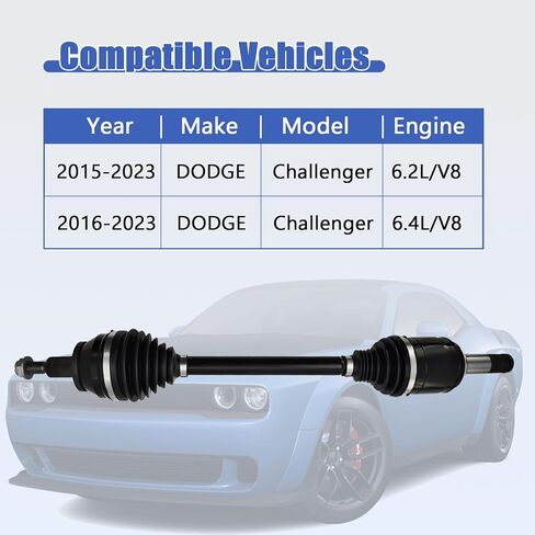 53010848AB الخلفي الأيمن CV عمود المحور صالح ل دودج تشالينجر شاحن 6.2L 6.4L V8 2015-2023 53010848AC P53010848AC 53010748AA in Kuwait