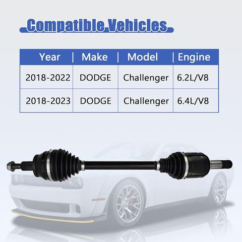 53010848AB الخلفي الأيمن CV عمود المحور صالح ل دودج تشالينجر شاحن 6.2L 6.4L V8 2015-2023 53010848AC P53010848AC 53010748AA in Kuwait