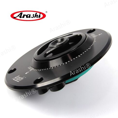 Arashi CNC Keyless Fuel Tank Gas Cap Cover for Kawasaki Ninja ZX10R, ZX1400, ZX14R, ZZR1400, ZX6R ZX636, ZX6RR, ZX9R, ZZR1200, ZZR600, ER400 ER4N, VERSY.S 650, VERSY.S 1000 Black in Kuwait