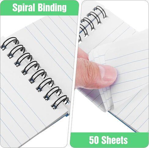 40 Pack Top Spiral Memo Pads, 3"x5" Lined Pocket Notebook Mini College Ruled Paper, Wirebound Small Steno Pads for Home, School, Office, 50 Sheets, Assorted Colors in Kuwait