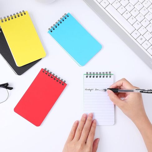 40 Pack Top Spiral Memo Pads, 3"x5" Lined Pocket Notebook Mini College Ruled Paper, Wirebound Small Steno Pads for Home, School, Office, 50 Sheets, Assorted Colors in Kuwait