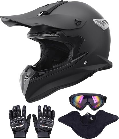 Adult Motocross Dirt Bike Helmet with Goggle, Gloves & Mask Dirt Bike ATV Helmet for Unisex-Adult Men Women Adjustable Sun Visor DOT/FMVSS-218 Off-Road Motorcycle Helmet UTV Helmet Downhill in Kuwait