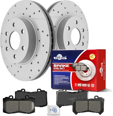 مجموعة فرامل قرصية بديلة ودوارات أمامية من السيراميك محفورة بفتحات تهوية لسيارة Chevy Colorado 2015-2020، لـ Gmc Canyon 2015 2016 2017 2018 2019 2020 in Kuwait