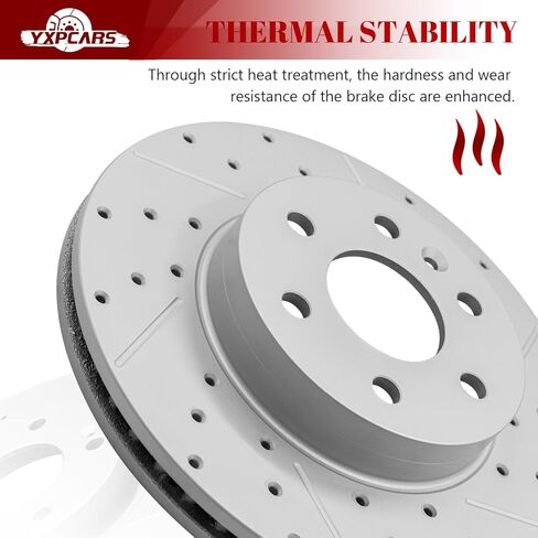 مجموعة فرامل قرصية بديلة ودوارات أمامية من السيراميك محفورة بفتحات تهوية لسيارة Chevy Colorado 2015-2020، لـ Gmc Canyon 2015 2016 2017 2018 2019 2020 in Kuwait