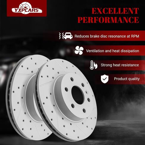 مجموعة فرامل قرصية بديلة ودوارات أمامية من السيراميك محفورة بفتحات تهوية لسيارة Chevy Colorado 2015-2020، لـ Gmc Canyon 2015 2016 2017 2018 2019 2020 in Kuwait