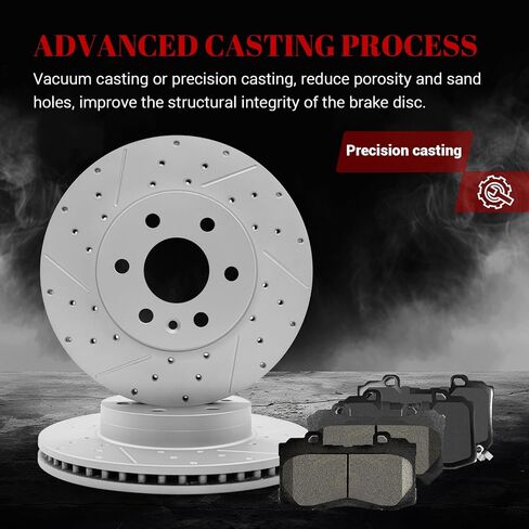 مجموعة فرامل قرصية بديلة ودوارات أمامية من السيراميك محفورة بفتحات تهوية لسيارة Chevy Colorado 2015-2020، لـ Gmc Canyon 2015 2016 2017 2018 2019 2020 in Kuwait