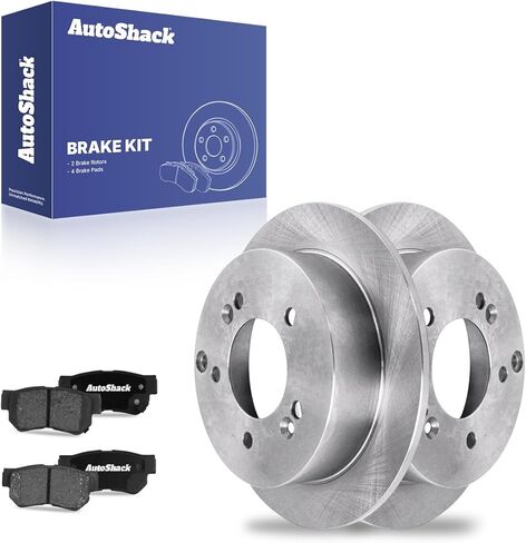AutoShack Rear Solid Brake Rotors + Ceramic Pads 6-PC Brake Kit Replacement for 2005-2008 Hyundai Sonata 2006-2010 Kia Optima 2005-2010 Kia Sportage 2005-2009 Hyundai Tucson 10.31" (262 mm) in Saudi Arabia