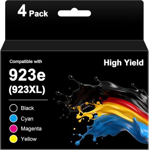 923e 923XL 923 Ink Cartridges for HP Printers 8125e 8120e 8135e Replacement for HP 923 Ink Cartridges for Office Jet Pro 8125e 8120e 8120 8135e 8135 8139e 8130e, for HP Ink 923 923e with Chip 4 Pack in Saudi Arabia