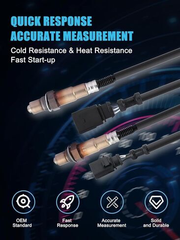 250-24672 O2 Oxygen Sensor Downstream 2PCS for Audi A3/A4/A5/A6/A8/Q3/TT Quattro, Q5, S5, allroad & Volkswagen Beetle, CC, Eos, Golf, GTI, Tiguan, Passat, Touareg & Porsche Cayenne in Saudi Arabia