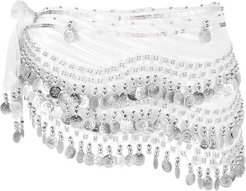 MECCANIXITY Belly Dance Hip Scarf Sequin Wrap Skirt Women in Saudi Arabia