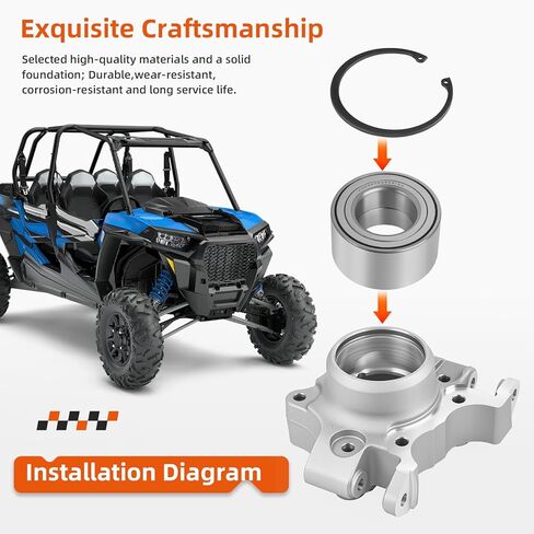 Rear Right Hand Wheel Bearing Carrier & Bearing/Ring Clip For Polaris RZR 1000 XP/XP 4 2014-2017 5138416 in Saudi Arabia