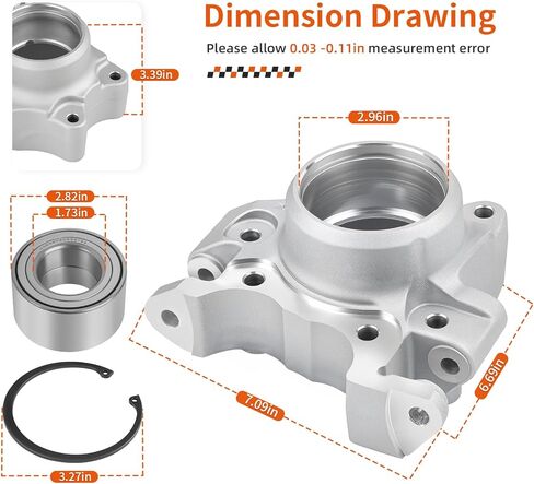 Rear Right Hand Wheel Bearing Carrier & Bearing/Ring Clip For Polaris RZR 1000 XP/XP 4 2014-2017 5138416 in Saudi Arabia