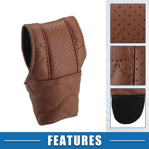 Car Shift Knob Cover Universal Vehicle Interior Shift Gear Cover Trim Accessories Decorative Faux Leather Brown in Saudi Arabia