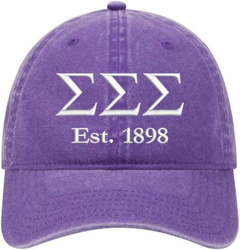 Sigma Sigma Sigma Sorority Baseball Hat - Sigma Sigma Sigma Embroidered Greek Letter Cap - Tri Sigma Unstructured Hat in Saudi Arabia