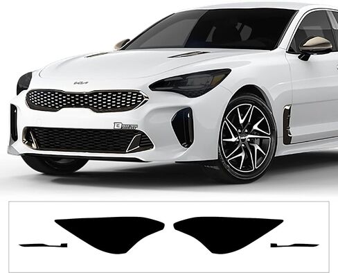 BOGAR TECH DESIGNS Precut for Kia Stinger 2018-2024 Full Headlight Head Light Tint Kit, Dark Smoke in Saudi Arabia