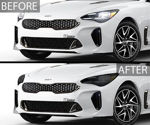 BOGAR TECH DESIGNS Precut for Kia Stinger 2018-2024 Full Headlight Head Light Tint Kit, Dark Smoke in Saudi Arabia