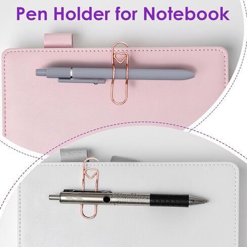 Sibba Metal Pen Holder Clips for Notebook 12 PCS Alloy Pen Clips Jumbo Heart Planner Accessories Multi-Functional Paperclip Pens Holder for Journal Office School Supplies Gold/Rose Gold/Pink/Purple in Saudi Arabia