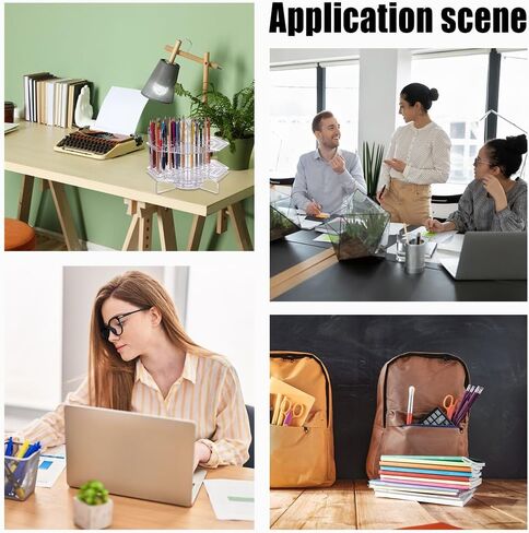 UNICRAFTALE 120 Slot Clear Pen Holder Acrylic Pencil Organizer 360° Rotating Marker Organizer Office Storage Supplies Holds for School Home Art Supply Makeup Brushes Storage Craft Shows in Saudi Arabia