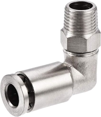 uxcell Push to Connect Tube Fitting 6mm Tube to 1/8PT Male Elbow L Shape 4Pcs in Saudi Arabia