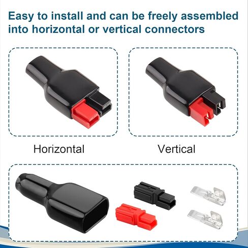 10 Pairs 45Amp Power Connectors Kit 4-6mm²(10-12 AWG) 45A 600V Quick Connect/Disconnect Connector with PVC Cover and Copper Silver-Plated Terminals in Saudi Arabia