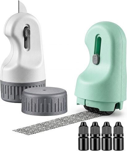 Outus 2 Pack 3-in-1 Identity Protection Roller Stamps with 4 Refills, Guard Your ID Confidential Roller Stamp, Identity Theft Prevention, Address Blocker, Wide Rolling, Security for Id, Mail in Saudi Arabia