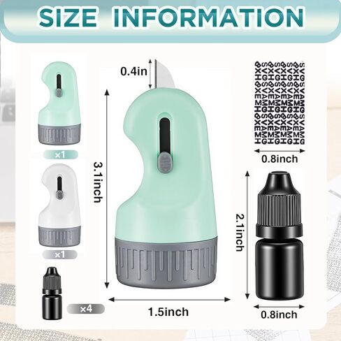 Outus 2 Pack 3-in-1 Identity Protection Roller Stamps with 4 Refills, Guard Your ID Confidential Roller Stamp, Identity Theft Prevention, Address Blocker, Wide Rolling, Security for Id, Mail in Saudi Arabia