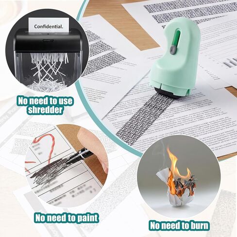 Outus 2 Pack 3-in-1 Identity Protection Roller Stamps with 4 Refills, Guard Your ID Confidential Roller Stamp, Identity Theft Prevention, Address Blocker, Wide Rolling, Security for Id, Mail in Saudi Arabia