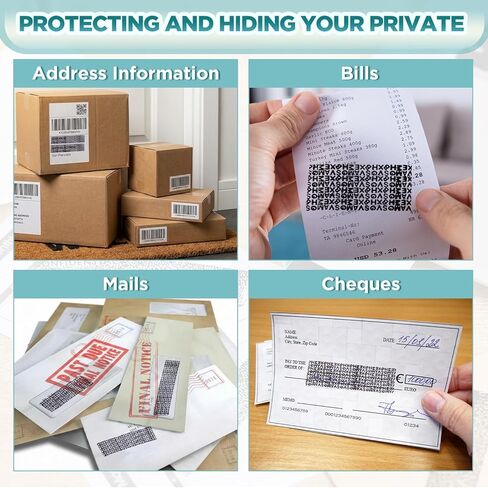 Outus 2 Pack 3-in-1 Identity Protection Roller Stamps with 4 Refills, Guard Your ID Confidential Roller Stamp, Identity Theft Prevention, Address Blocker, Wide Rolling, Security for Id, Mail in Saudi Arabia
