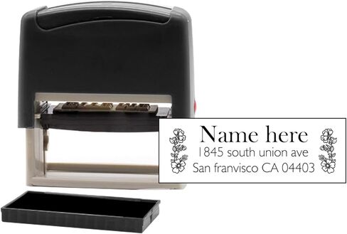Personalization - Address Stamps - Custom Stamps - Automatic Inkjet Return Address Mail Three Lines - Black, red, Green, Blue, Purple Ink - Wedding Invitation Stamps (Small 9/16" x 1-1/2") in Saudi Arabia
