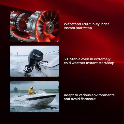 8 Pack ql78yc marine spark plug - 938M Replacement for champion ql78yc, Compatible with Johnson Evinrude Mercury Marine Engines (Outboard/Inboard), Replaces BPZ8HS10, Won’t fit Ford 150 in Kuwait