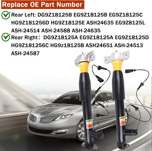 2 PCS Left & Right Rear Shock Absorber Assy Compatible for 2013-2020 Lincoln MKZ 2.0L 3.7L DG9Z18125A,DG9Z18125B in Kuwait