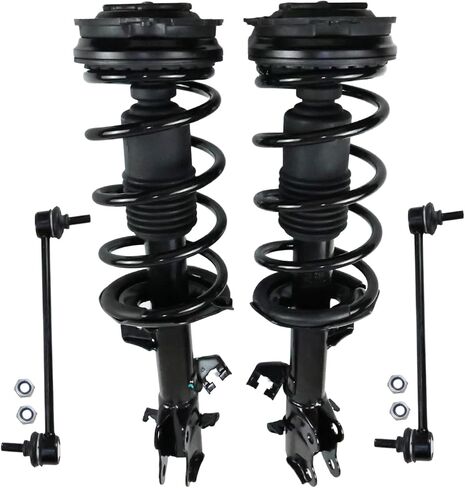Front Struts w/Coil Spring & Sway Bar Links for 2009-2014 Nissan Cube, 2007-2011 Nissan Versa, 2012 Nissan, Shock Absorber Assembly Replace 172351 172352 K750098, 4PCs in Kuwait