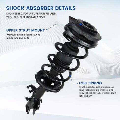 Front Struts w/Coil Spring & Sway Bar Links for 2009-2014 Nissan Cube, 2007-2011 Nissan Versa, 2012 Nissan, Shock Absorber Assembly Replace 172351 172352 K750098, 4PCs in Kuwait