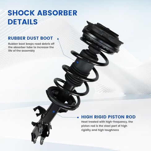 Front Struts w/Coil Spring & Sway Bar Links for 2009-2014 Nissan Cube, 2007-2011 Nissan Versa, 2012 Nissan, Shock Absorber Assembly Replace 172351 172352 K750098, 4PCs in Kuwait