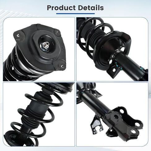 Front Struts w/Coil Spring & Sway Bar Links for 2009-2014 Nissan Cube, 2007-2011 Nissan Versa, 2012 Nissan, Shock Absorber Assembly Replace 172351 172352 K750098, 4PCs in Kuwait