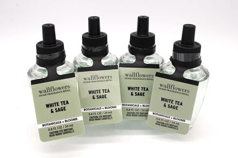 Generic White Tea & Sage, Bath and Body, Wallflowers Fragrance Refill, 0.8 fl oz, 4 pack, Light Green in Saudi Arabia