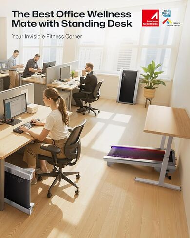 جهاز مشي UREVO تحت المكتب، وسادة مشي 2 في 1 للمنزل/المكتب، جهاز مشي محمول مع جهاز تحكم عن بعد، شاشة LED in Kuwait