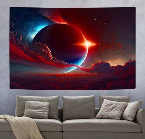 SHRAPHY Galaxy Cosmic Tapestry 60x40 Inches - Fairy Tale Starry Sky and Clouds Wall Hanging for Bedroom Decoration in Kuwait