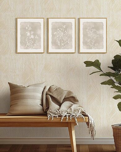 Drsoum النباتية زهرة جدار الفن مؤطرة خمر جدار الأزهار يطبع زهرة برية محايدة ريفي Bohemain العمل الفني مزرعة غرفة نوم جاهزة للتعليق 11x14in الطبيعية مؤطرة in Kuwait