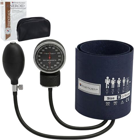 Essentials Economy Aneroid Sphygmomanometer-Large Adult, Size 12, Navy, Latex, Reusable- Comes with Leatherette Carry Case in Kuwait